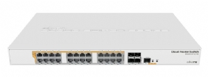 CRS328-24P-4S+RM 24 port Gigabit Ethernet router/switch with four 10Gbps SFP+